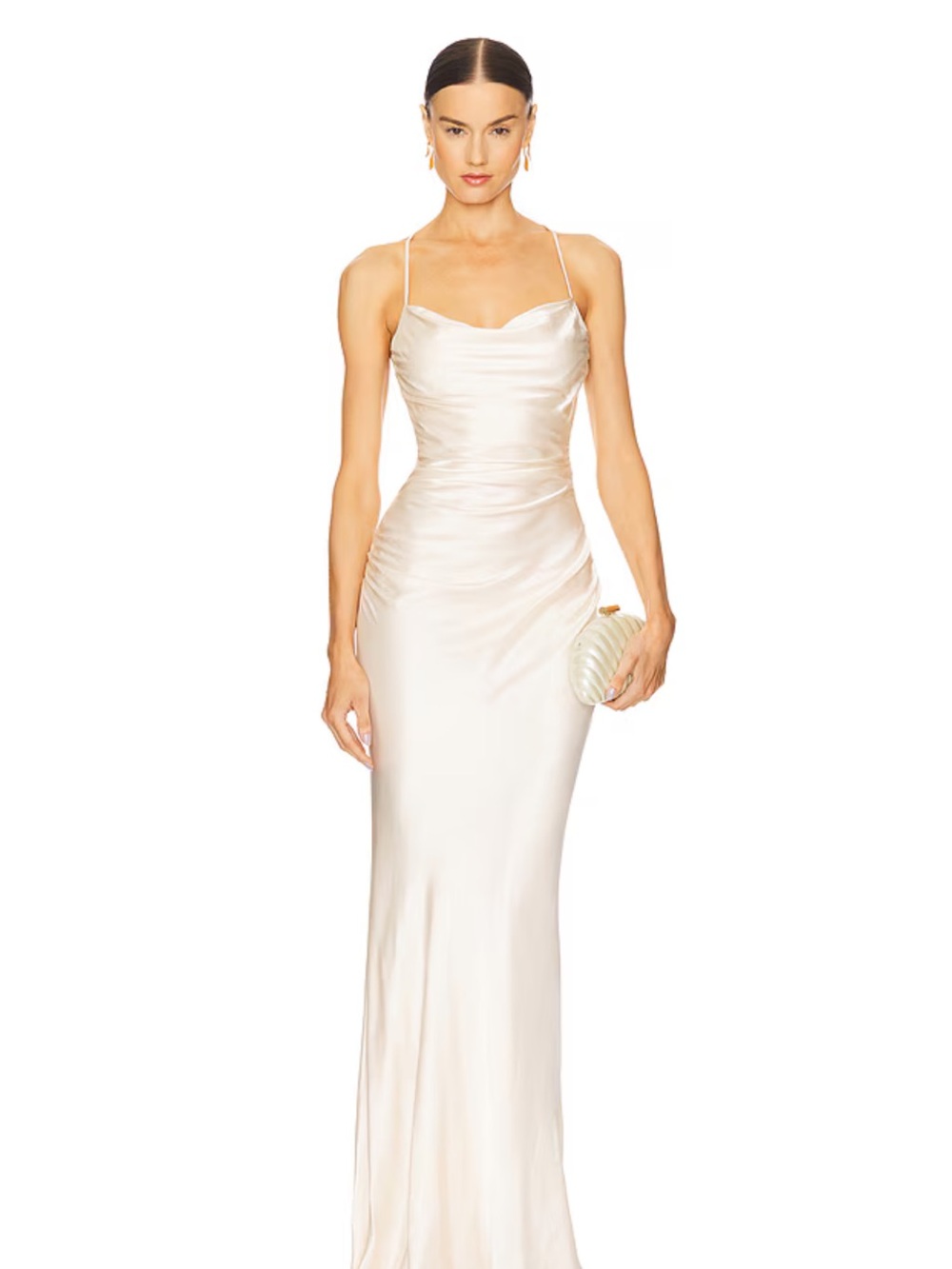 Shona Joy Cream La Lune Lace Back Maxi Dress in Cream size 4
